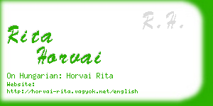 rita horvai business card